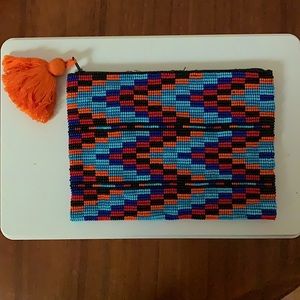 NWOT West Elm Beaded zipper Pouch